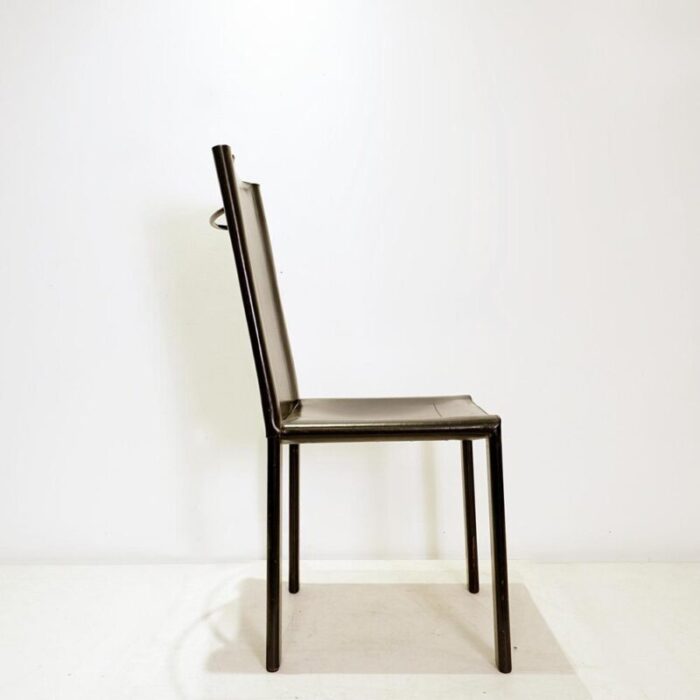 black leather chairs attributed to matteo grassi set of 4 8339