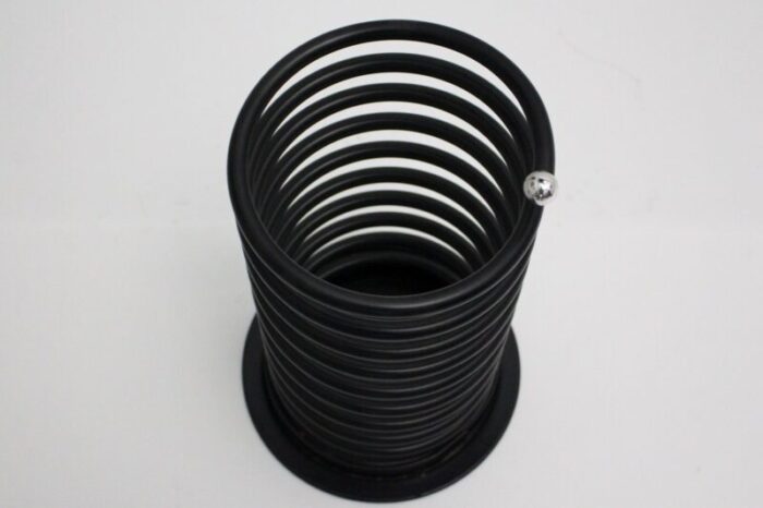 black spiral shaped umbrella stand 1980s 2