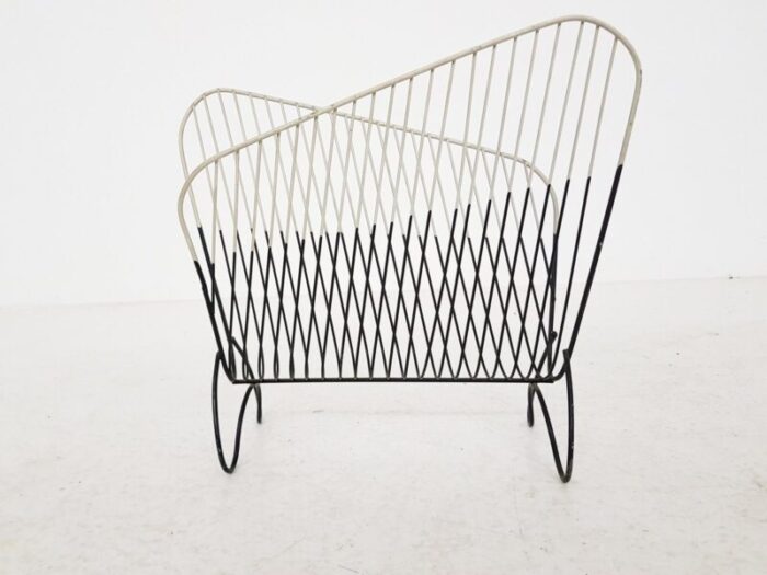 black white plastic magazine rack 1950s 4