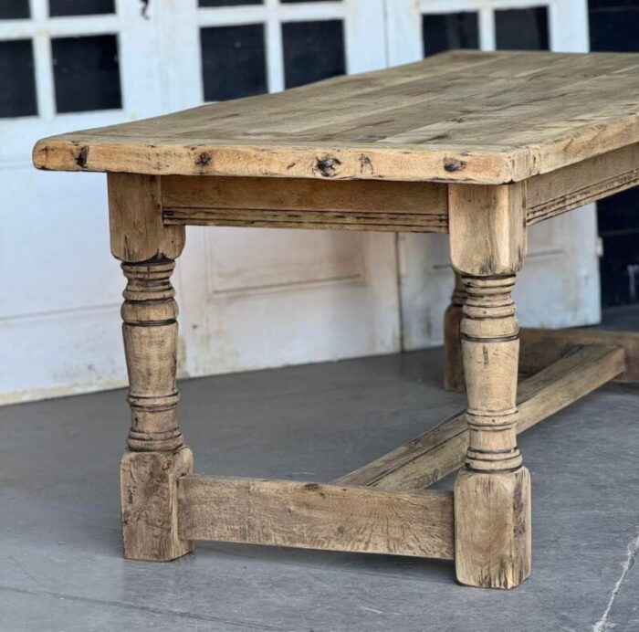 bleached oak farmhouse dining table 1925 6860