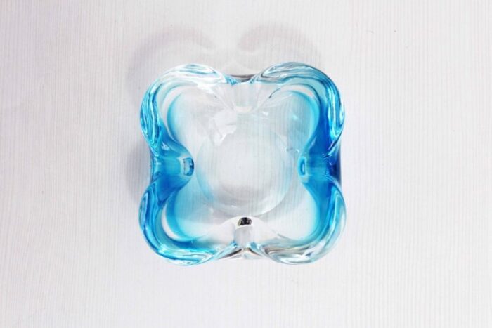 blue murano glass ashtray 1960s 3