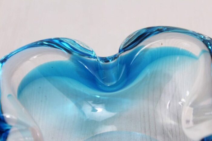 blue murano glass ashtray 1960s 7