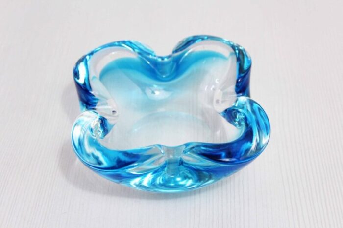 blue murano glass ashtray 1960s 8