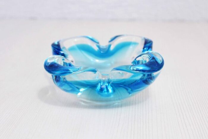 blue murano glass ashtray 1960s 9