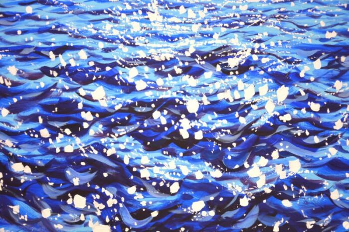 blue water light original contemporary painting 4443