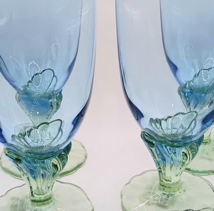 bormioli rocco bahia art nouveau blue and green ombre iced tea water glasses set of 4 1319