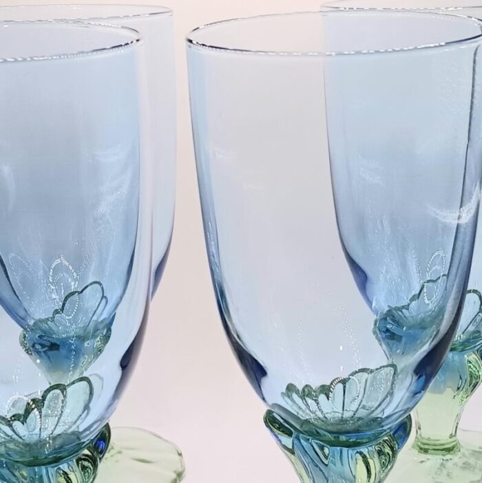 bormioli rocco bahia art nouveau blue and green ombre iced tea water glasses set of 4 2224