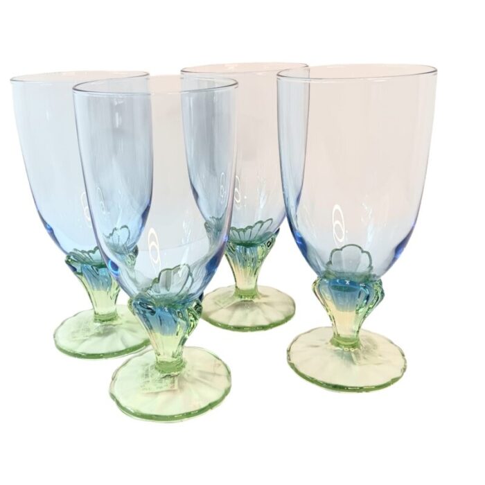 bormioli rocco bahia art nouveau blue and green ombre iced tea water glasses set of 4 4586