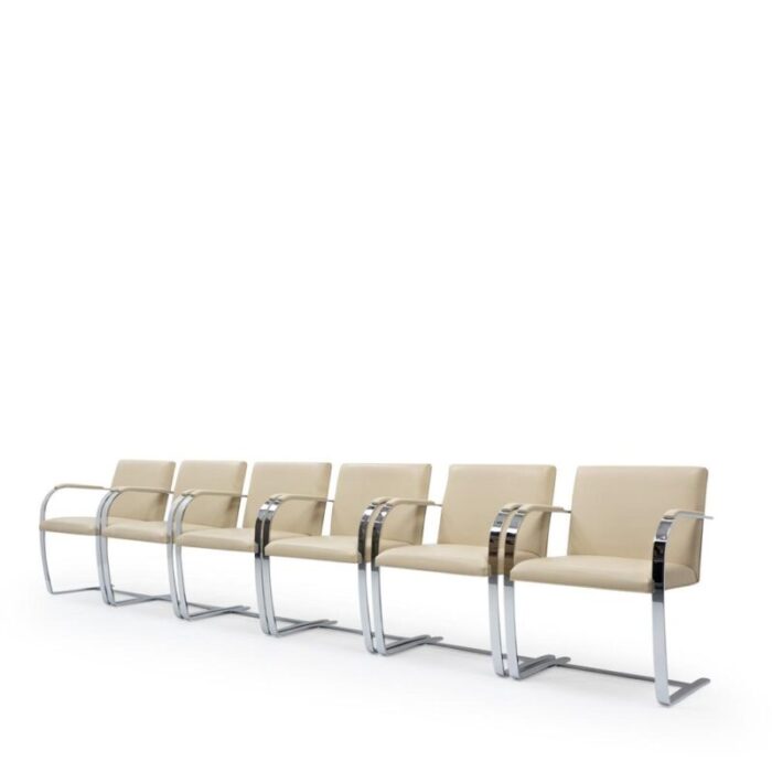 brno chairs by ludwig mies van der rohe for knoll 1990s set of 6 1217