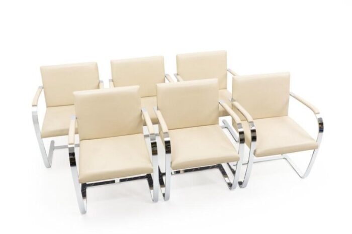 brno chairs by ludwig mies van der rohe for knoll 1990s set of 6 2915