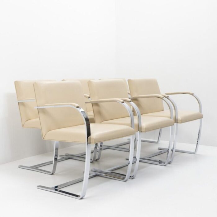 brno chairs by ludwig mies van der rohe for knoll 1990s set of 6 5557