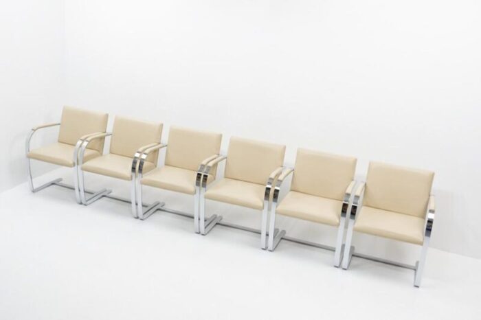 brno chairs by ludwig mies van der rohe for knoll 1990s set of 6 5733