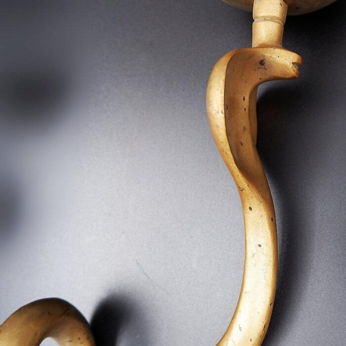 bronze cobra snake sconces 1960s set of 2 1537