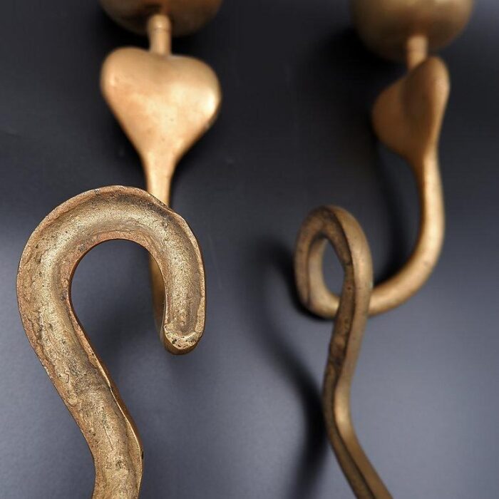 bronze cobra snake sconces 1960s set of 2 5860