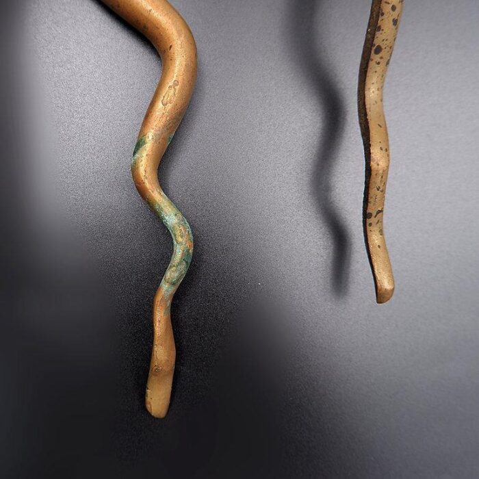 bronze cobra snake sconces 1960s set of 2 8383