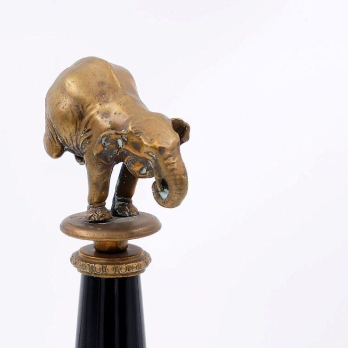 bronze elephants on porcelain columns with bronze borders by wong lee set of 2 0644