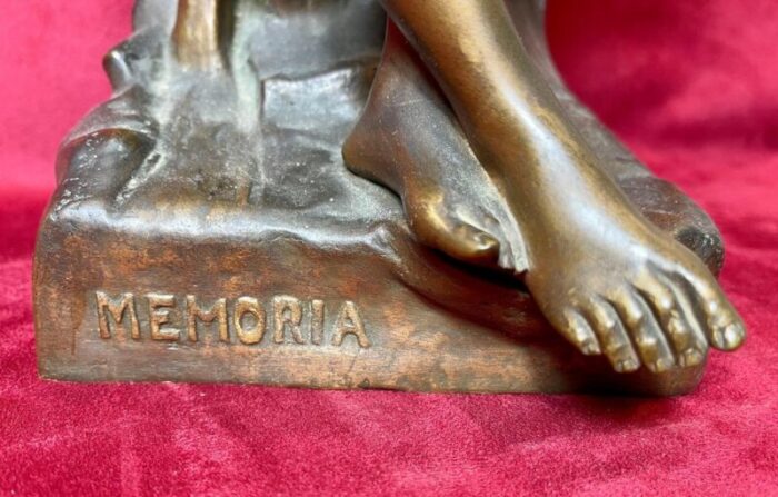 bronze memoria or the heart remembers statue by emile louis picault 6