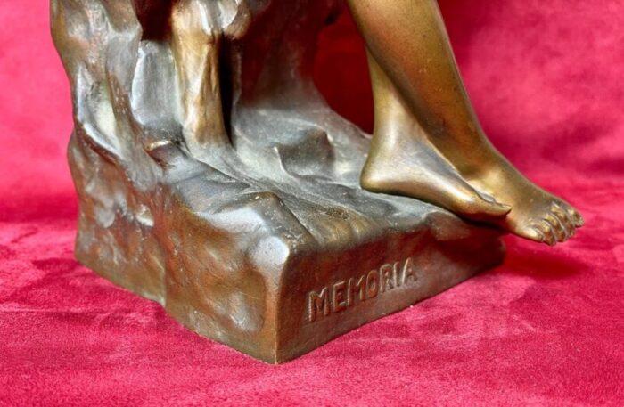 bronze memoria or the heart remembers statue by emile louis picault 9