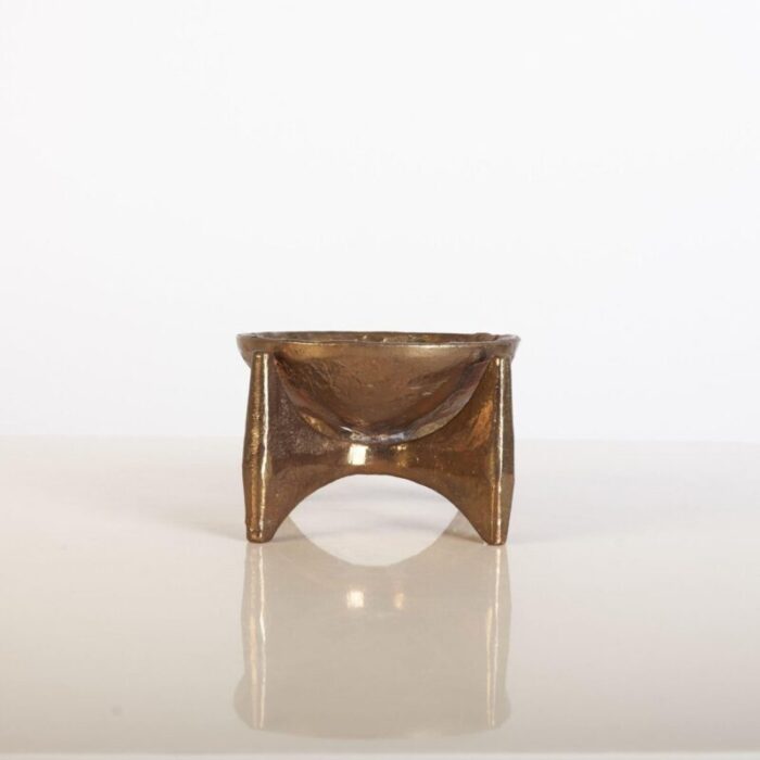 brutalist bronze candleholder by michael harjes 1960s 2