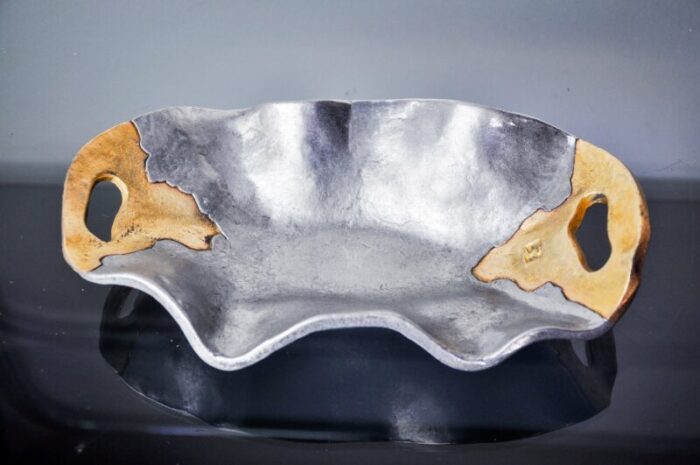 brutalist empty pocket tray by arte3 spain 1980s 2