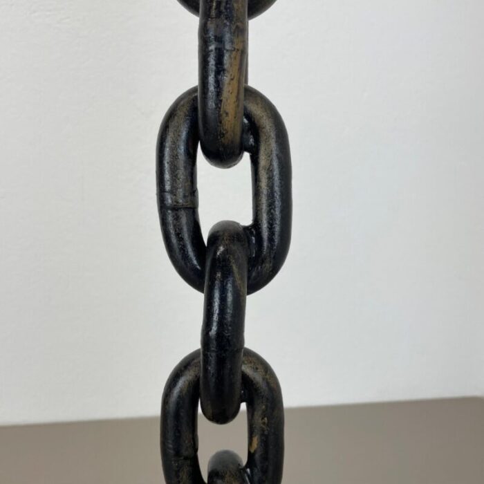 brutalist heavy iron metal chain ashtray stand element germany 1970s 10