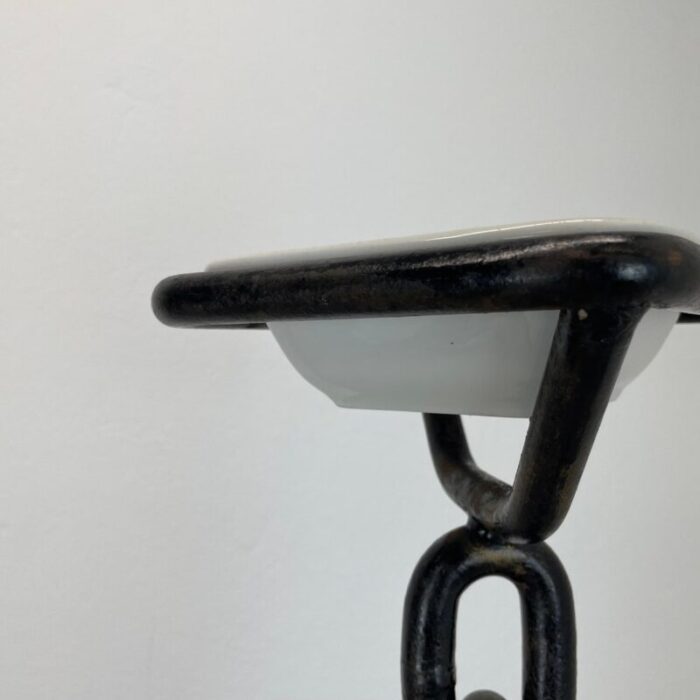 brutalist heavy iron metal chain ashtray stand element germany 1970s 6