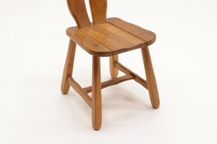 brutalist oak dining chairs from kunstmeubelen de puydt belgium 1970s set of 4 8970