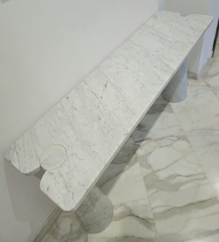 carrara marble console by angelo mangiarotti for skipper italy 1970s 4845