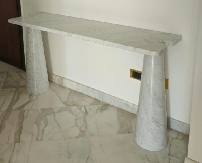 carrara marble console by angelo mangiarotti for skipper italy 1970s 9914