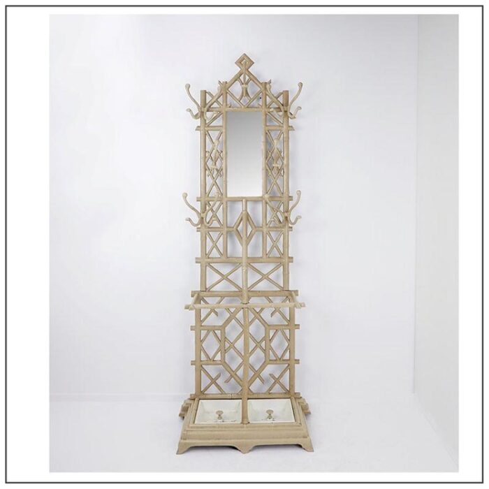 cast iron and bamboo coat rack france 1900s 1209