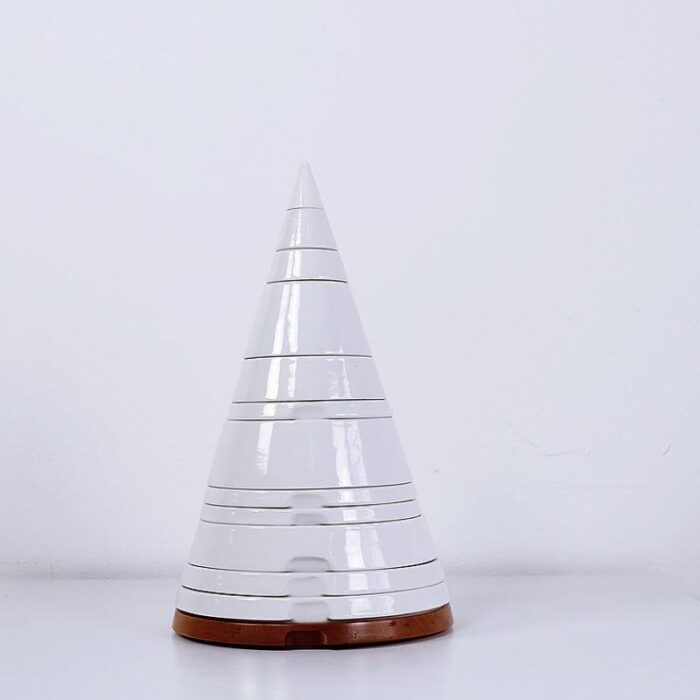 ceramic pyramid table service attributed to pierre cardin 1969 set of 9 5116