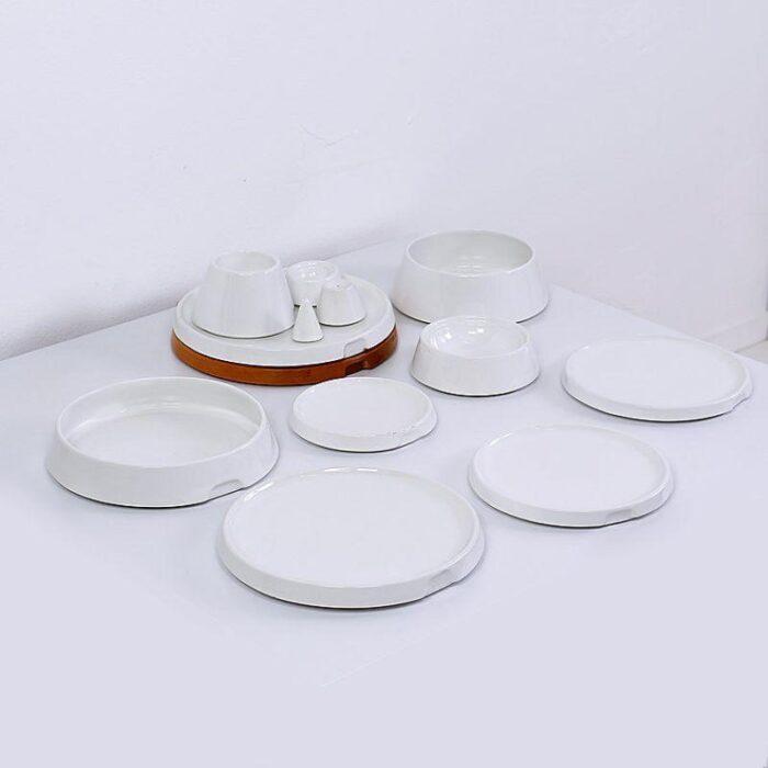 ceramic pyramid table service attributed to pierre cardin 1969 set of 9 6544