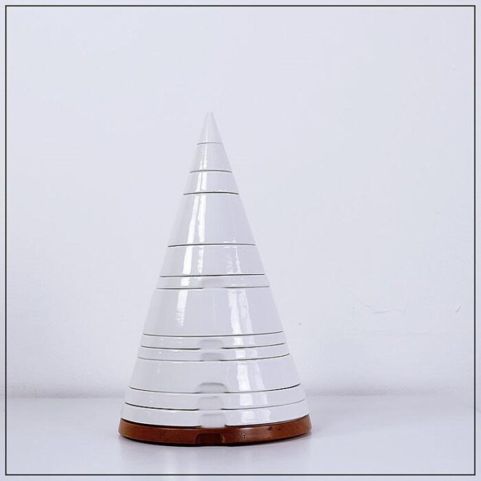 ceramic pyramid table service attributed to pierre cardin 1969 set of 9 9779