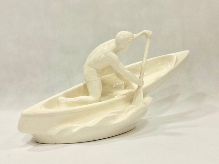 ceramic rower statue from jihokera bechyne 1950s 10