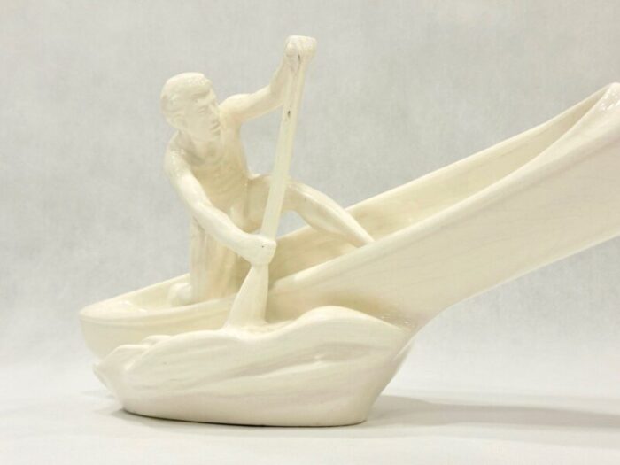 ceramic rower statue from jihokera bechyne 1950s 5