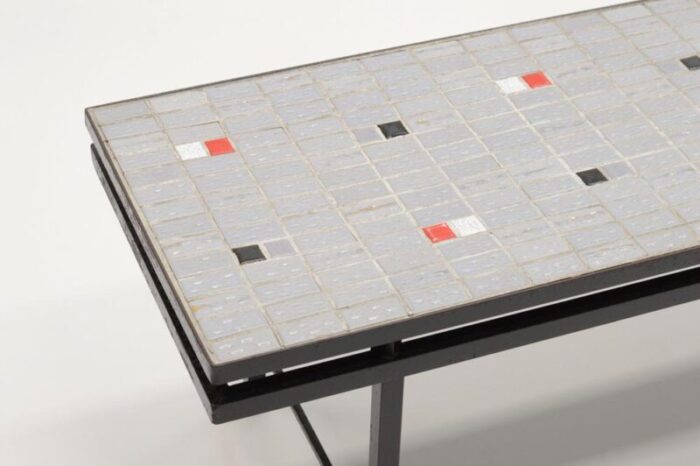 ceramic tile and metal sidetable germany 1960s 8915