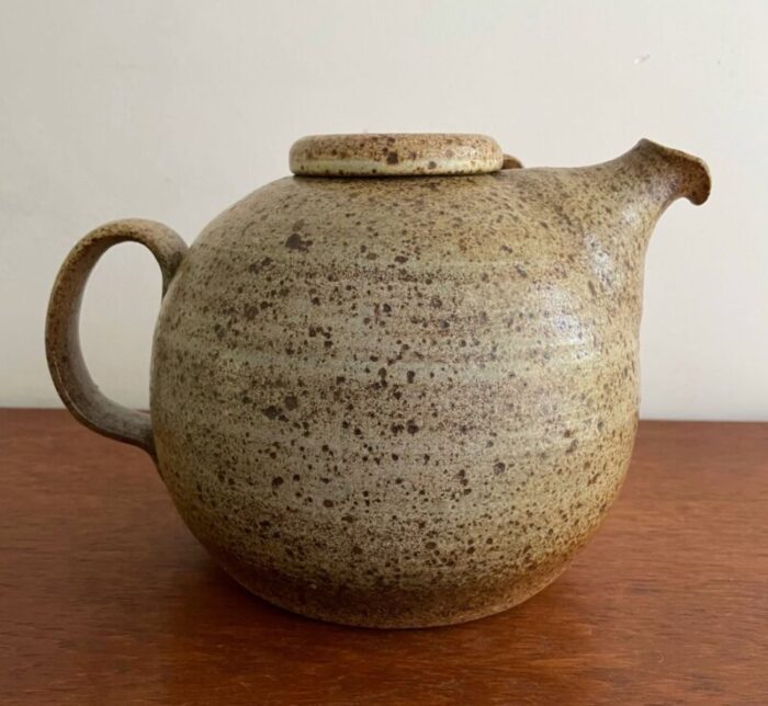 ceramic unica tea pot by arne bang denmark 1950s 3