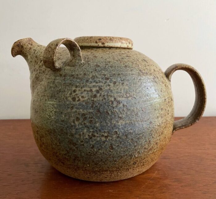 ceramic unica tea pot by arne bang denmark 1950s 4