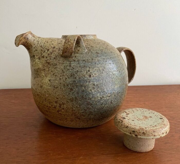 ceramic unica tea pot by arne bang denmark 1950s 6