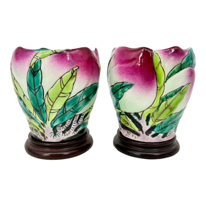 chinese famille rose porcelain vase mid 20th century pair 0909