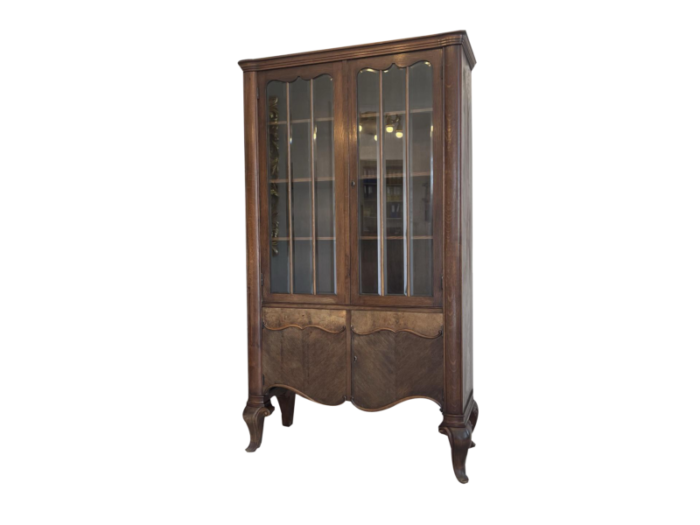 chippendale showcase in wood and glass 3988