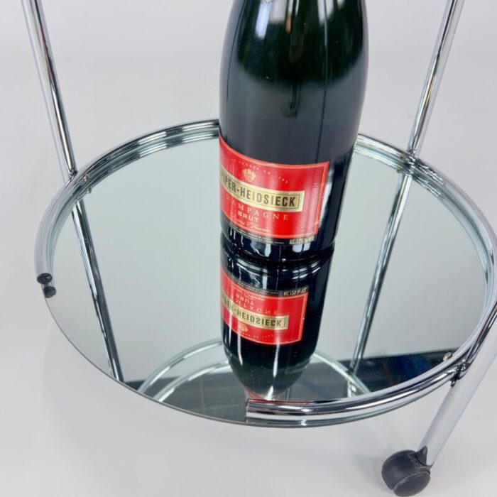 chrome and glass serving bar cart 1970s 8870