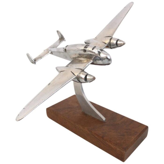 chromed air plane desk model original art deco france 1930s 1