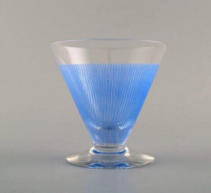 cocktail glasses with decanter bottle by bengt orup johansfors 20th century set of 8 3