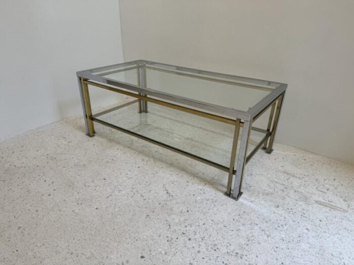 coffee table attributed to belgo chromdewulf selection 1970s 8289