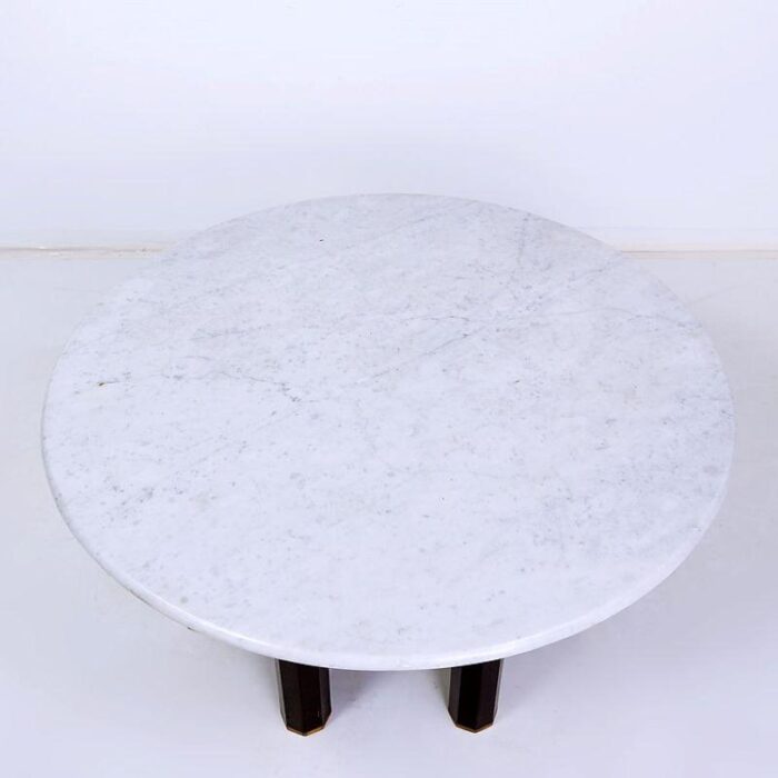 coffee table with round marble top by jan vlug belgium 1970s 7877