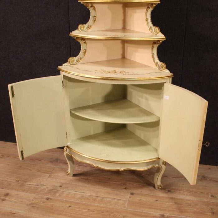 corner cabinet in lacquered gilded and painted wood 1960 5095