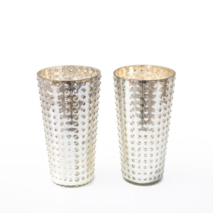 couple mirrored glass vases set of 2 1