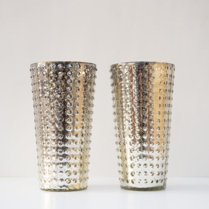 couple mirrored glass vases set of 2 2