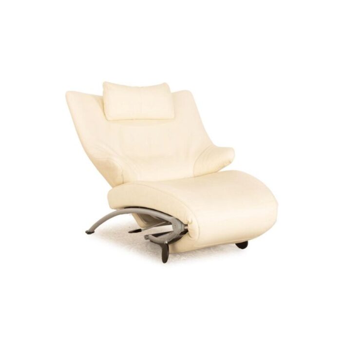 cream solo 699 leather lounge chair from wk wohnen 6856